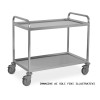 Carrello inox portata 300kg, 2 piani lisci, cm 100x58.