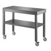 Carrello di servizio in legno laccato grigio granito, 2 piani cm 100x45