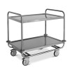 Carrello inox portata 200 kg, 2 piani stampati cm 80x50