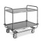 Carrello inox portata 200 kg, 2 piani stampati cm 80x50