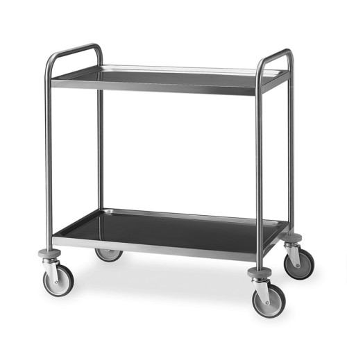 Carrello inox saldato, 2 piani stampati cm 80x50