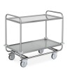 Carrello inox portata 200 kg, 2 piani stampati cm 100x50