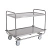 Carrello inox portata 200 kg, 2 piani stampati cm 100x60