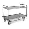 Carrello inox portata 200 kg, 2 piani stampati cm 120x60