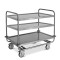 Carrello inox portata 200 kg, 3 piani stampati cm 80x50