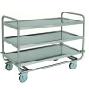 Carrello inox portata 200 kg, 3 piani stampati cm 100x50