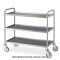 Carrello inox saldato, 3 piani stampati cm 120x60