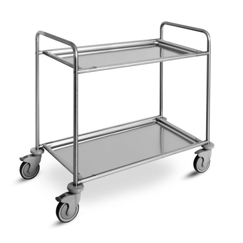 Carrello di servizio inox, 2 piani asportabili cm 90x50x3h, 2