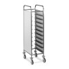 Carrello portavassoi pannellato nobilitato, portata 10 vassoi GN, bianco