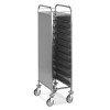 Carrello portavassoi pannellato inox, portata 10 vassoi EN