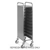 Carrello portavassoi pannellato inox, portata 10 vassoi EN, 2 ruote frenate