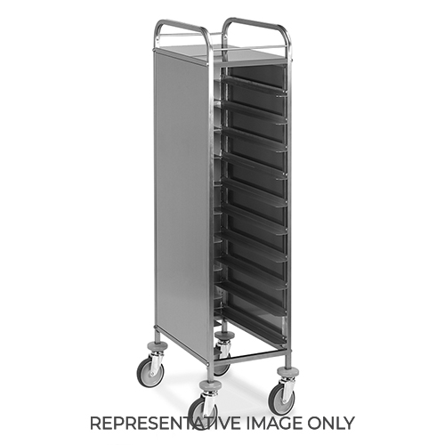 Carrello portavassoi pannellato inox, portata 12 vassoi GN