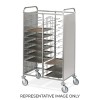 Carrello portavassoi universale, pannellato nobilitato, 20 vassoi, Rovere