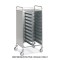 Carrello portavassoi pannellato inox, portata 20 vassoi EN, 2 ruote frenate