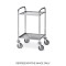 Carrello di servizio inox, 2 piani cm 47x44x1,5h, 2 ruote frenate