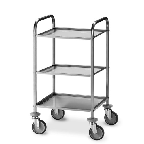 Carrello di servizio inox, 3 piani cm 47x44x1,5h