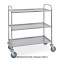 Carrello di servizio inox, 3 piani cm 87x44x1,5h, ruote elastiche, 2 frenate