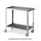 Carrello di servizio inox, 2 piani cm 80x45x4hx1,5h, ruote elastiche, 2 frenate