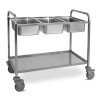 Carrello sbarazzo, porta bacinelle 3xGN 1/1, 1 piano di servizio, fino a cm 20 h (escluse)