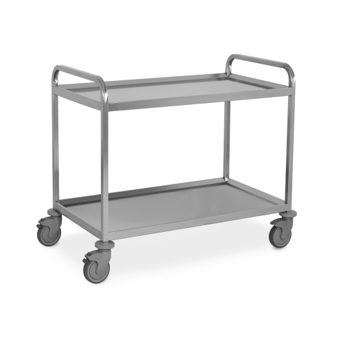 Carrello inox portata 300kg, 2 piani vasca, cm 100x58.