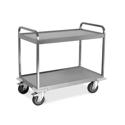 Carrello inox portata 500kg, 2 piani vasca, cm 100x58