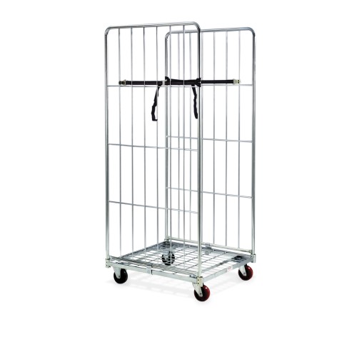 Carrello "roll container", base, 2 sponde, 2 cinghie, cm 72x81x180h