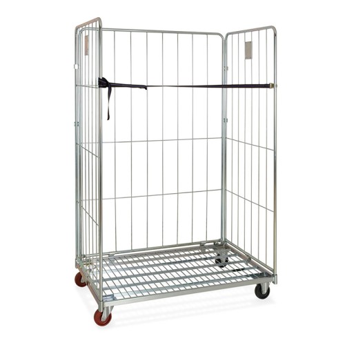 Carrello "roll container", base, 2 sponde, 2 cinghie, cm 120x81x180h