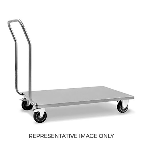 Carrello portacasse inox, 2 ruote frenate, cm 60x110x97h