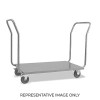 Carrello portacasse inox, 2 manici, 2 ruote frenate, cm 60x110x97h