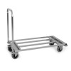 Carrello a pianale in tubo inox, allungabile, 2 ruote frenate