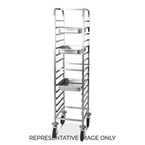 Carrello portateglie 14xGN 1/1, guide a "C", 2 ruote frenate