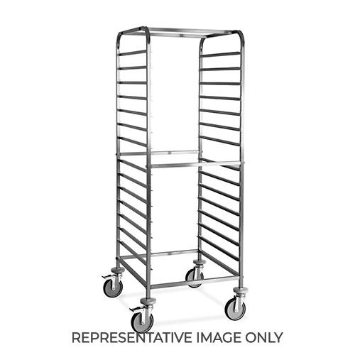 Carrello portateglie 14xGN 2/1, guide a "C", 2 ruote frenate