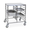 Carrello portateglie 8+8xGN 1/1, guide a "C", piano superiore inox