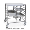 Carrello portateglie 8+8xGN 1/1, guide a "C", piano superiore inox, 2 ruote frenate