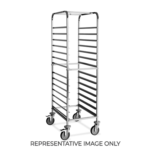 Carrello portateglie 14x60x40, guide a "L", 2 ruote frenate