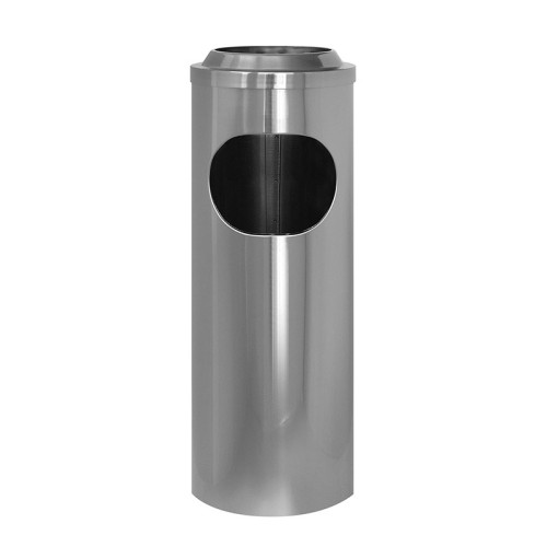 Gettacarte/posacenere inox, coperchio a rete, Ø cm 20x60 h