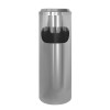 Gettacarte/posacenere inox, coperchio a rete, Ø cm 25x69h