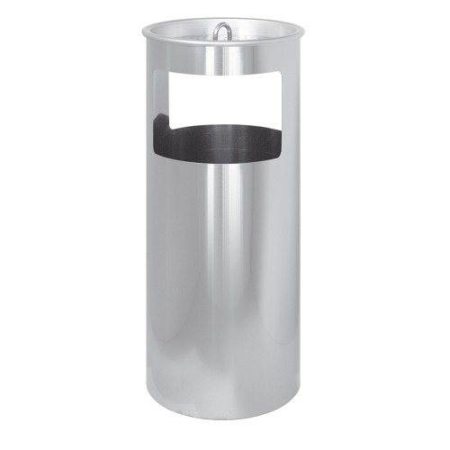 Gettacarte/posacenere inox, coperchio a rete, Ø cm 25x62h