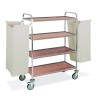 Carrello portabiancheria, 4 piani cm 90x45, 2 sacchi biancheria, rovere, ruote piroettanti Ø cm 12,5