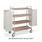 Carrello portabiancheria, 4 piani cm 90x45, 2 sacchi biancheria, rovere, 2 ruote frenate