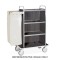 Carrello portabiancheria, 4 piani cm 70x45, pannelli su tre lati, rovere, 2 ruote frenate