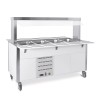 Buffet caldo con parafiato fisso, armadiato, illuminazione a led, 4xGN 1/1, laccato RAL