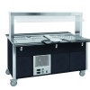 Buffet misto GN 4/1, 2 caldi-2 freddi, parafiato fisso, armadiato, illuminazione a led, nero