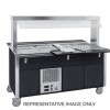 Buffet misto GN 4/1, 2 caldi-2 freddi, parafiato fisso, armadiato, illuminazione a led, laccato RAL