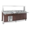 Buffet misto GN 6/1, 3 caldi-3 freddi, parafiato mobile, armadiato, illuminazione a led, nero