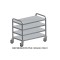 Carrello di servizio inox, 3 piani asportabili cm 90x50x3h, ruote elastiche, 2 frenate